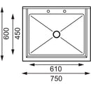 Vogue Midi-Topfwaschbecken aus Edelstahl mit Unterregal