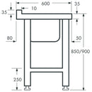 Lincat Stainless Steel Single Sink Unit with Right Hand Drainer 1000mm L881RH