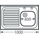 Lincat Stainless Steel Single Sink Unit with Left Hand Drainer 1000mm L881LH
