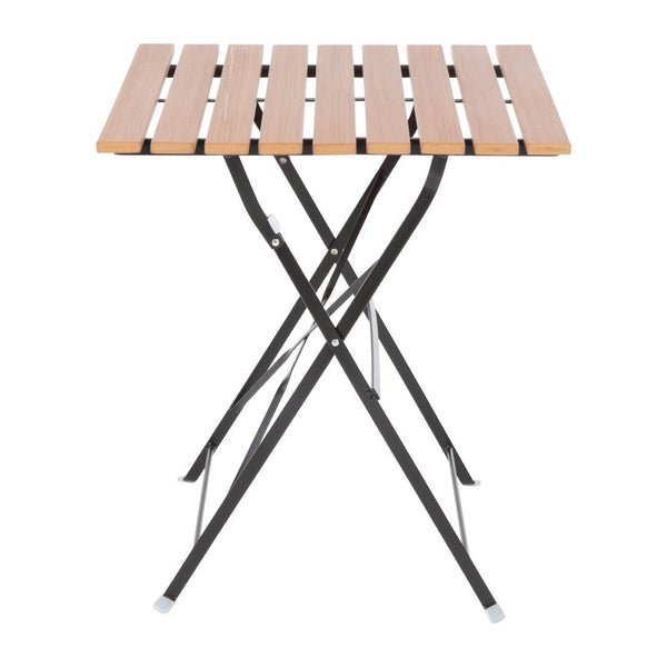 Bolero Square Faux Wood Bistro Folding Table 600mm (Single)