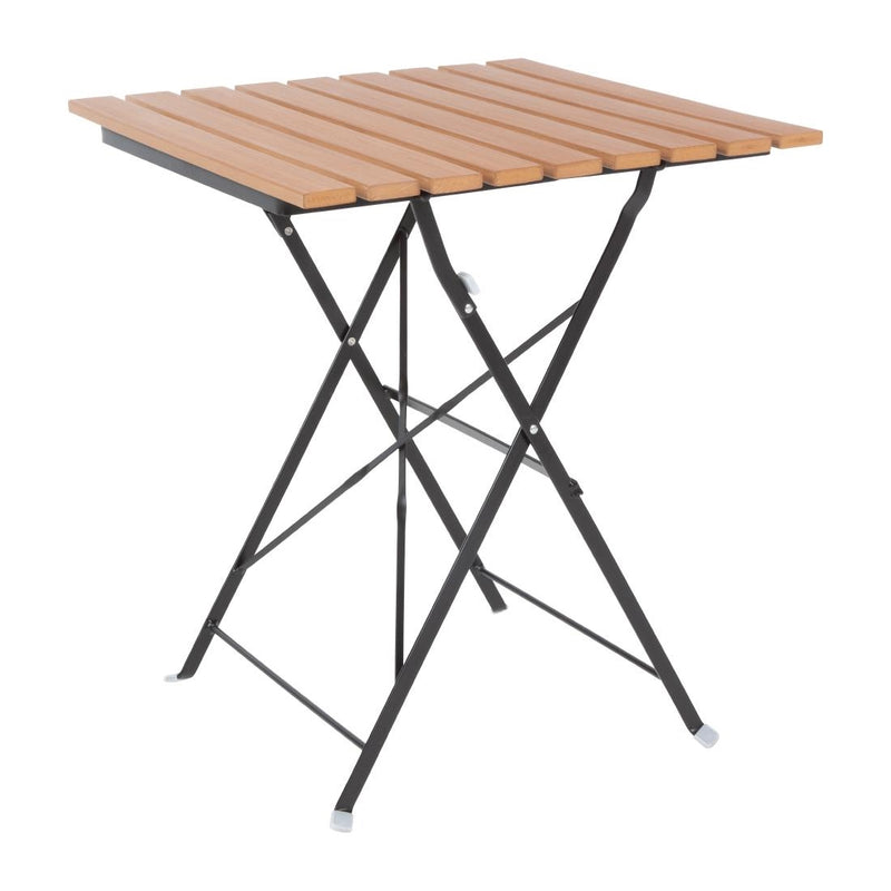 Bolero Square Faux Wood Bistro Folding Table 600mm (Single)