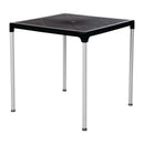 Bolero Black Square Table with Aluminium Legs 750mm