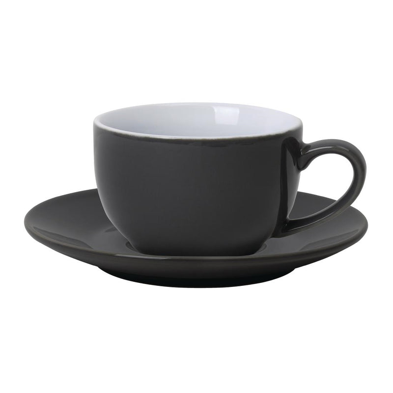 Olympia Cafe Saucer Charcoal (Fits GK075) - 158mm 6 1/4" (Box 12)