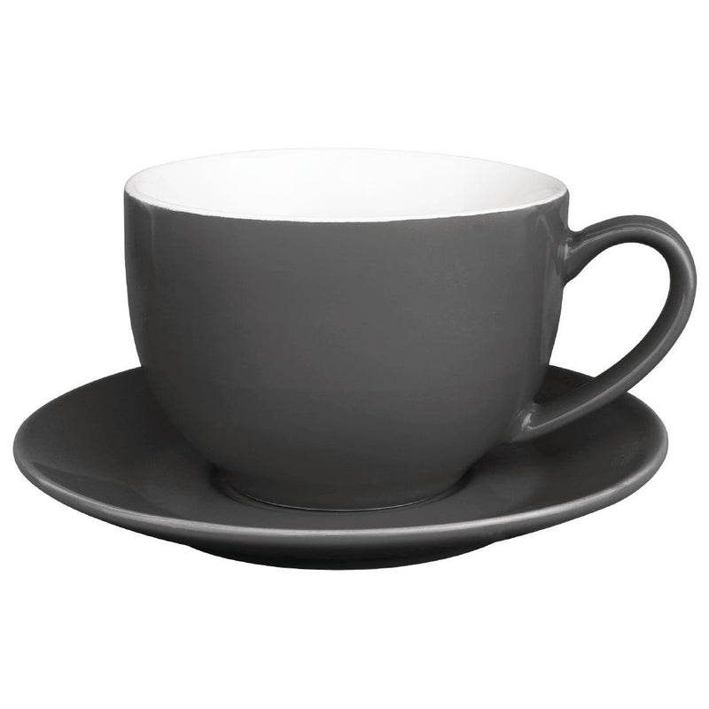 Olympia Cafe Saucer Charcoal (Fits GK075) - 158mm 6 1/4" (Box 12)