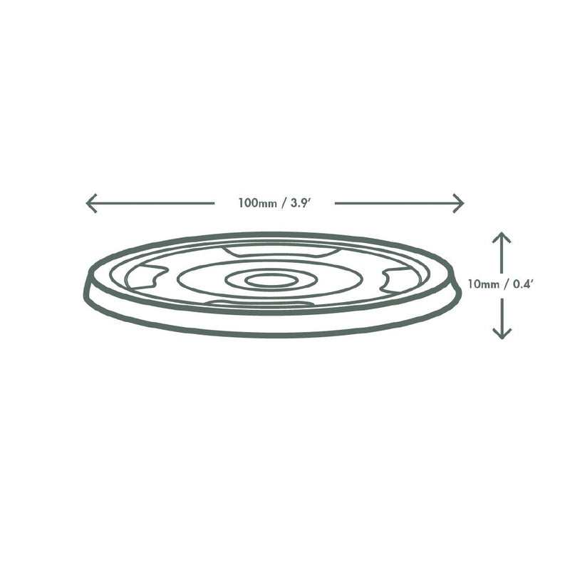 Vegware Compostable Cold Cup Flat Lids 340ml / 12oz and 455ml / 16oz (Pack of 1000)