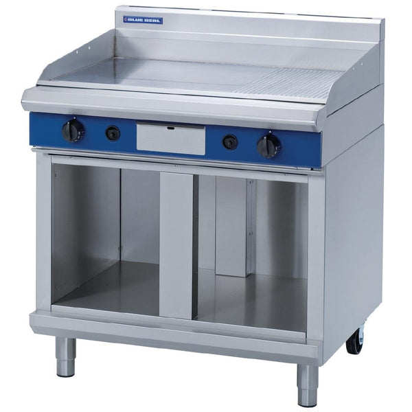 Blue Seal Evolution Chrome 1/3 Ribbed Griddle with Cabinet Base LPG 900mm GP516-CB/L