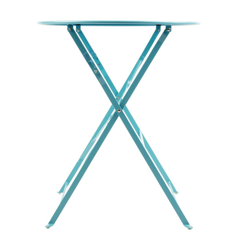 Bolero  Round Pavement Style Steel Table Seaside Blue 595mm