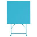 Bolero Pavement Style Square Steel Table Seaside Blue 600mm