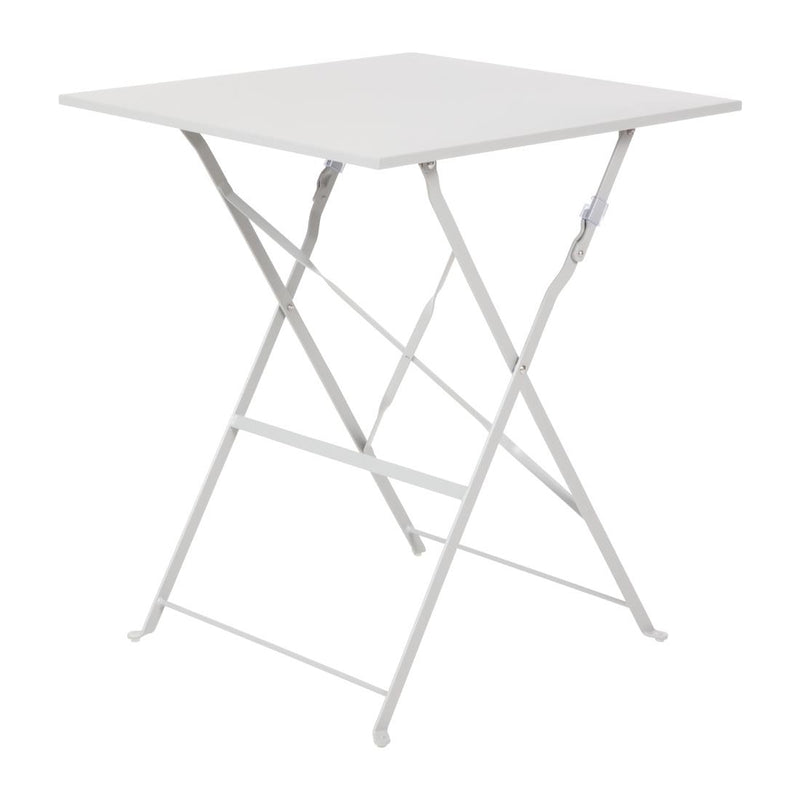 Bolero Square Pavement Style Steel Table Grey 600mm