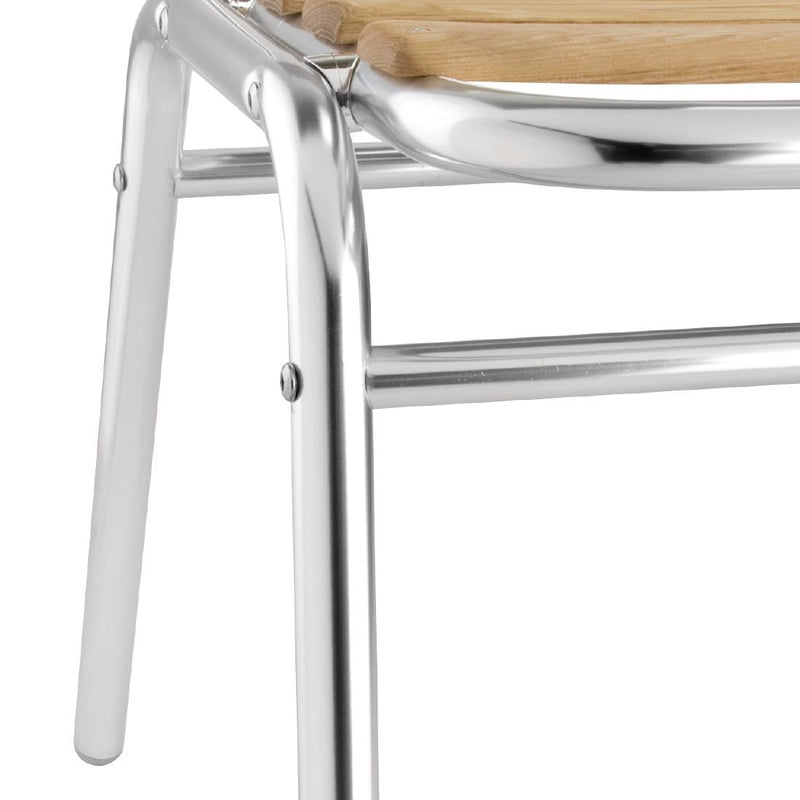 Bolero Aluminium & Ash Bistro Side Chairs (Pack of 4)