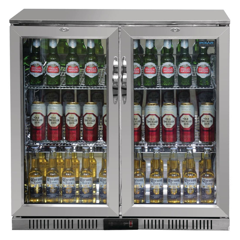 Polar G-Serie Back-Bar-Kühlbox mit Flügeltüren, Edelstahl, 208 l