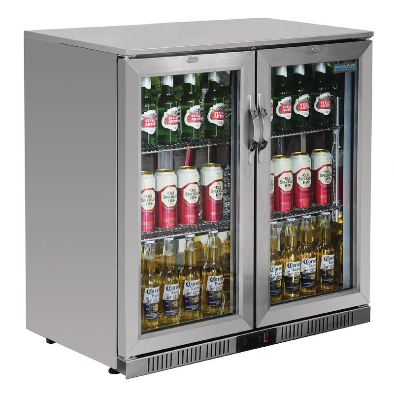 Polar G-Serie Back-Bar-Kühlbox mit Flügeltüren, Edelstahl, 208 l