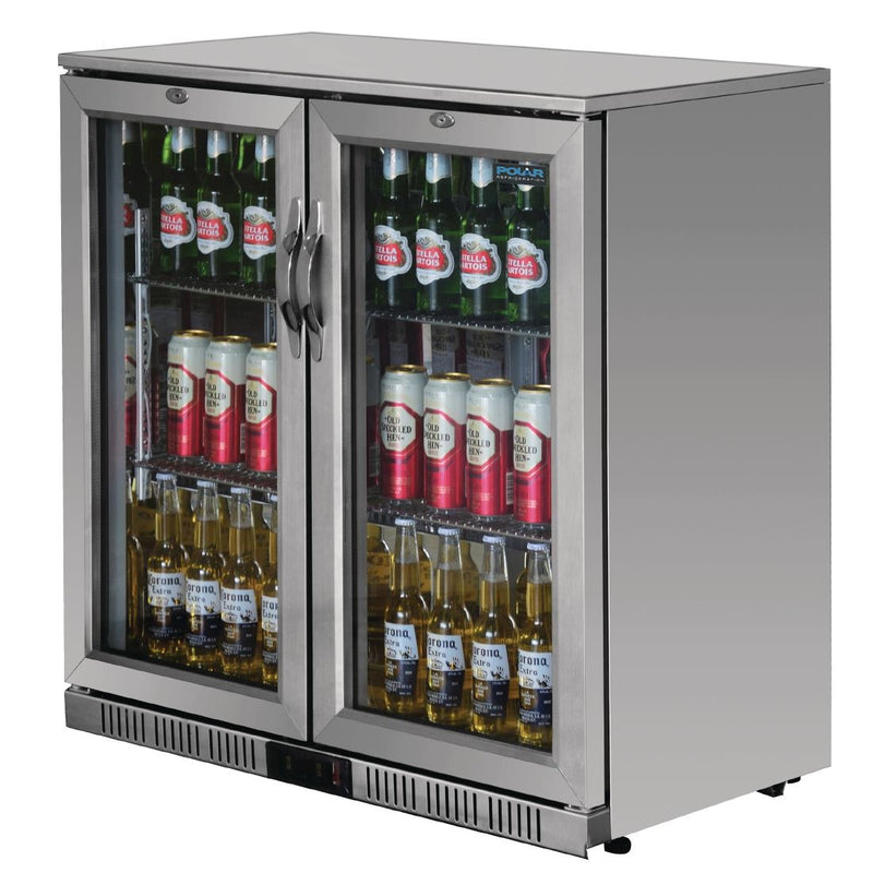 Polar G-Serie Back-Bar-Kühlbox mit Flügeltüren, Edelstahl, 208 l