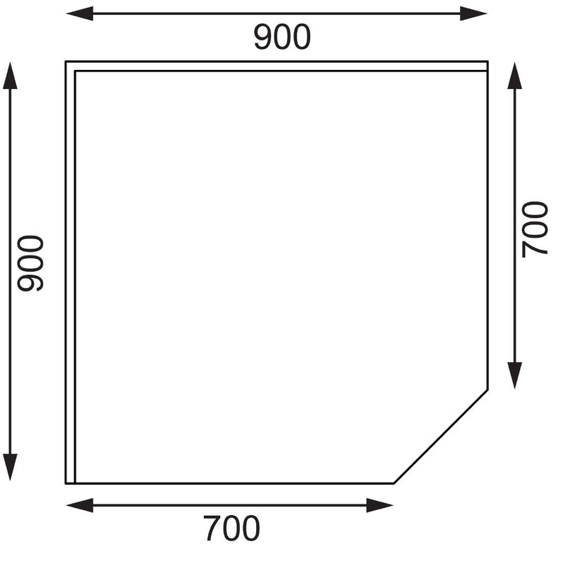 Vogue Edelstahl-Ecktisch 700 mm