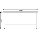 Vogue Mitteltisch aus Edelstahl, 1800 mm