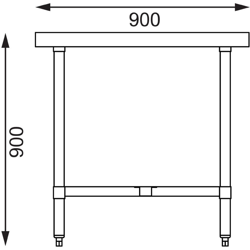 Vogue Mitteltisch aus Edelstahl, 1800 mm