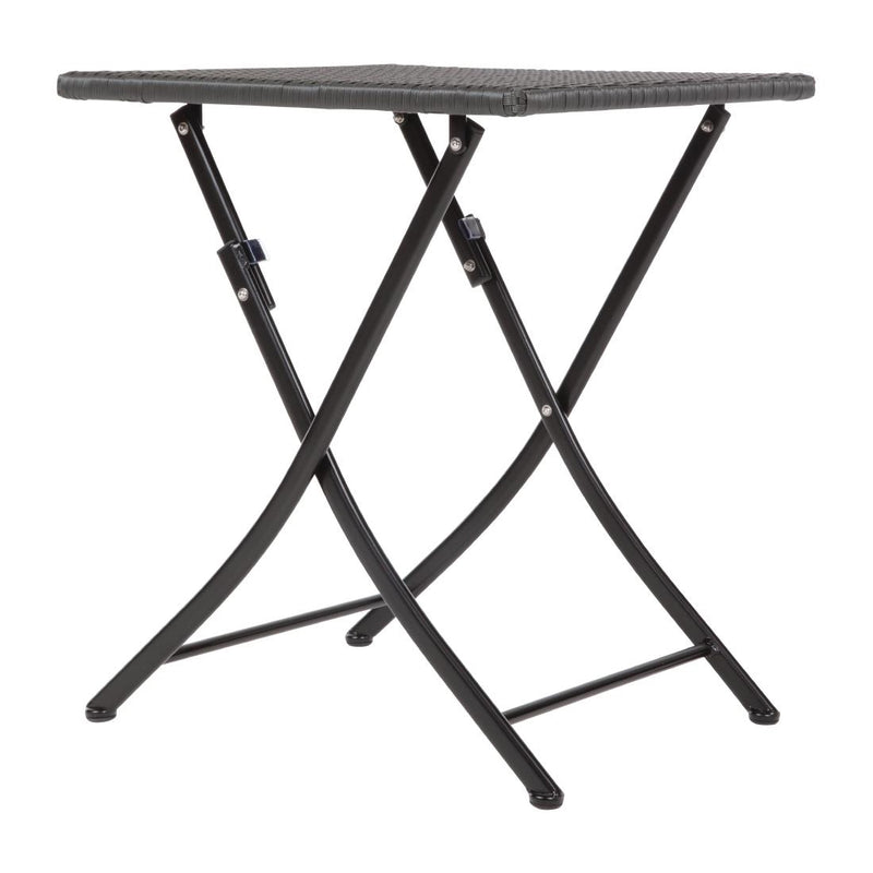 Bolero Square PE Wicker Folding Table Black 600mm