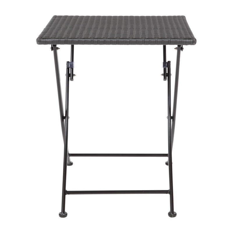 Bolero Square PE Wicker Folding Table Black 600mm