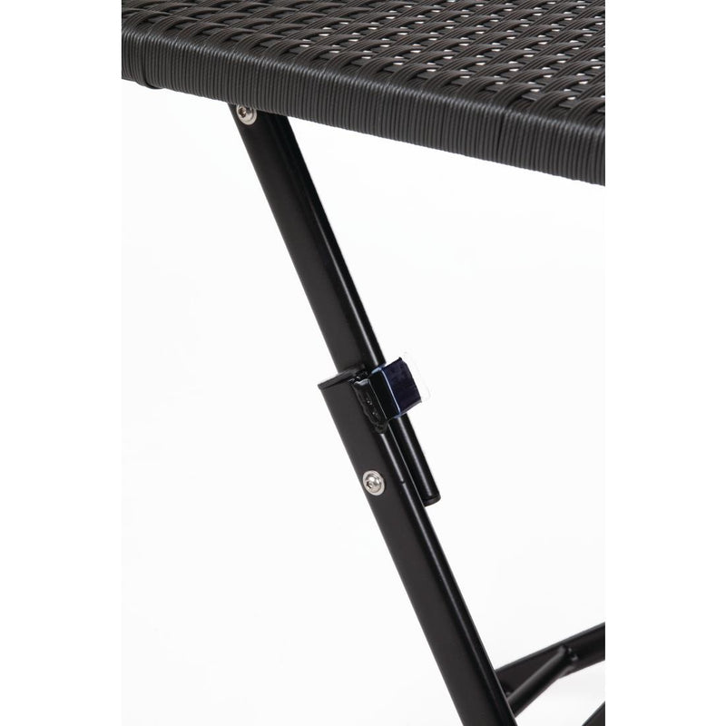 Bolero Square PE Wicker Folding Table Black 600mm