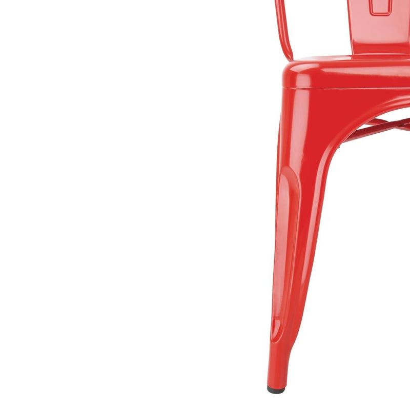 Bolero Bistro Steel Side Chair Red (Pack of 4)