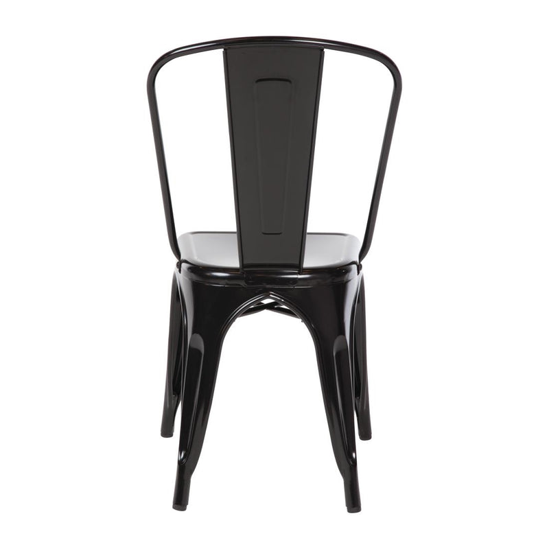 Bolero Bistro Steel Side Chairs Black (Pack of 4)