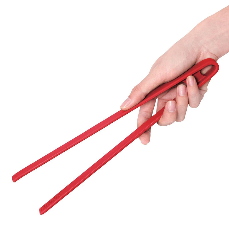 Vogue Silicone Tweezer Tongs Red 11"