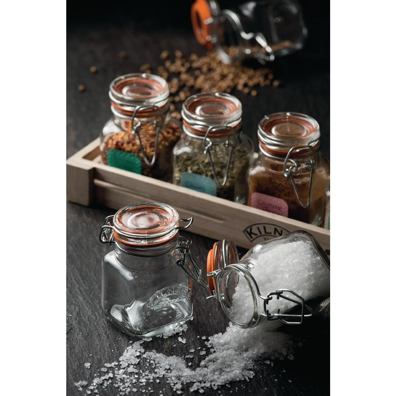 Kilner Gewürzglas mit Clipverschluss, quadratisch, 70 ml