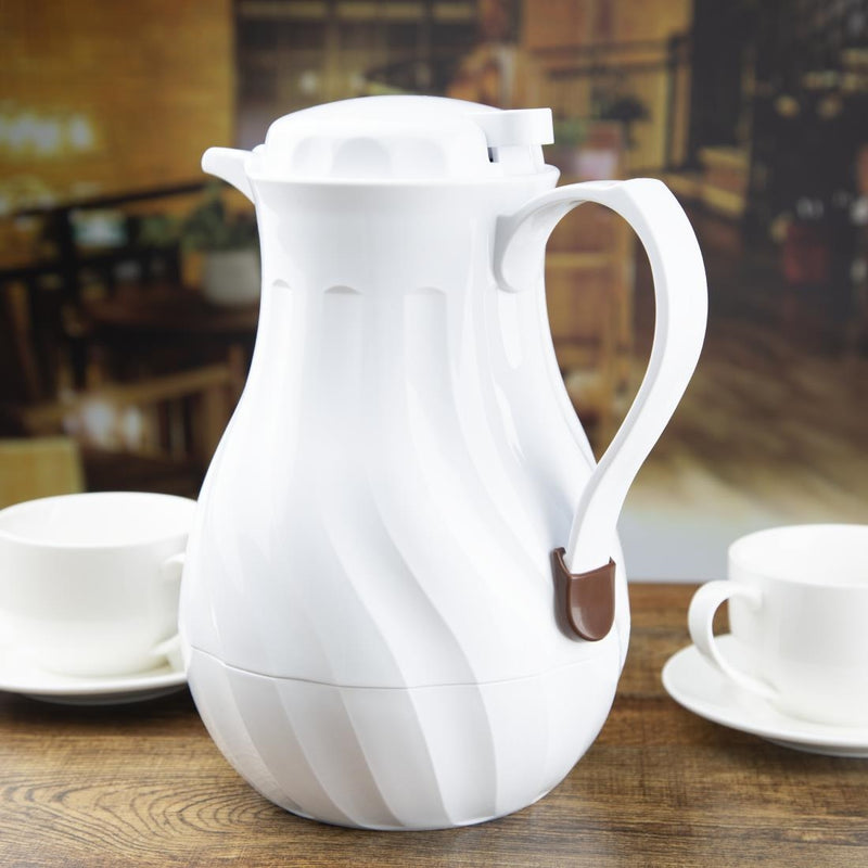 Olympia Insulated Swirl Jug White 2Ltr