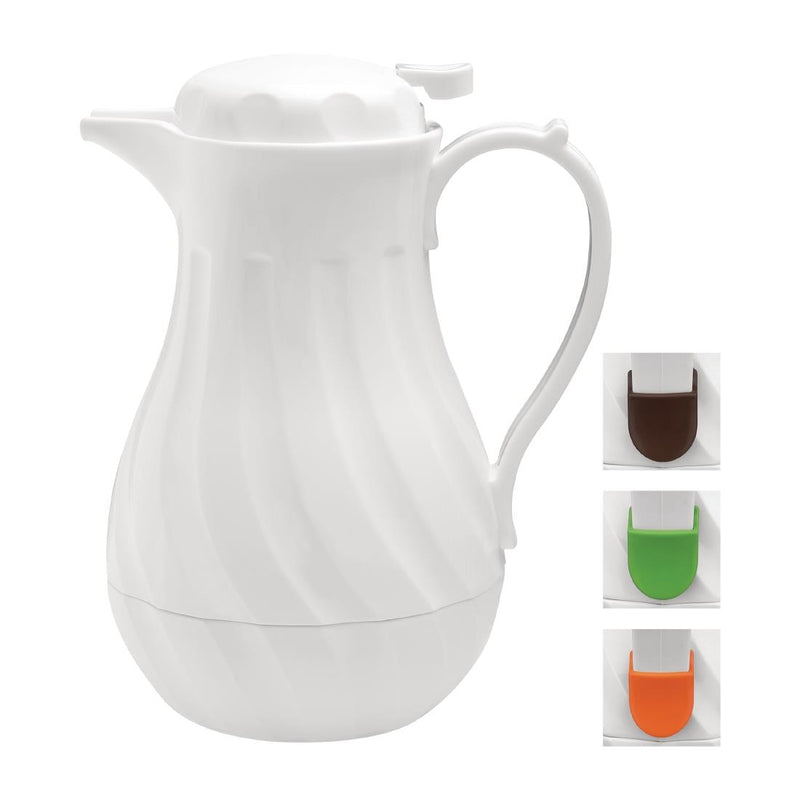 Olympia Insulated Swirl Jug White 2Ltr