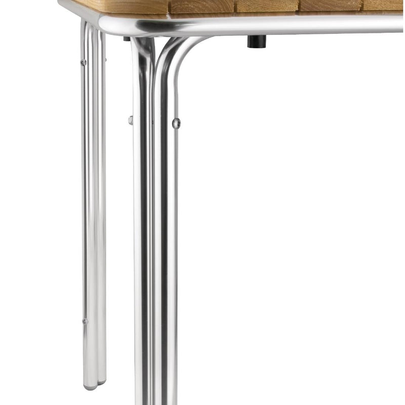 Bolero Square Ash and Aluminium Table 700mm