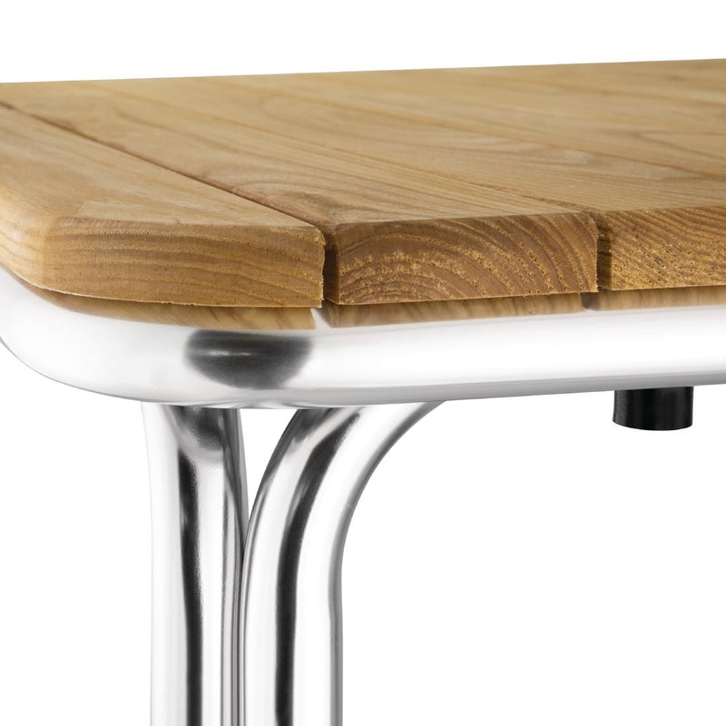 Bolero Square Ash and Aluminium Table 700mm