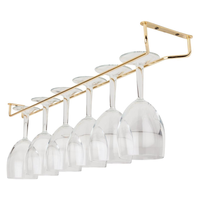 Beaumont Brass Wine Glass Rack 609mm