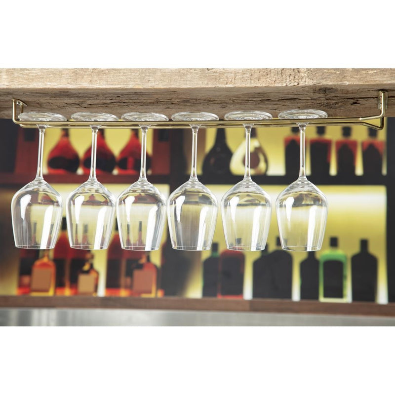 Beaumont Brass Wine Glass Rack 609mm