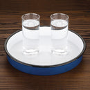 Rundes Serviertablett Olympia aus emailliertem Stahl, 320 mm