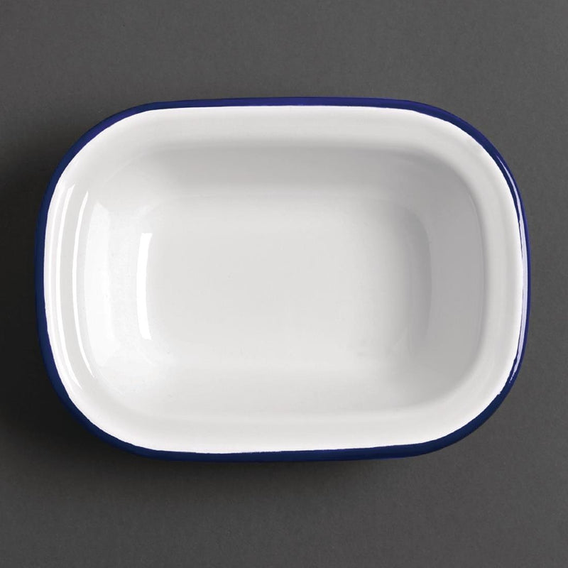 Olympia Enamel Pie Dishes Rectangular 180 x 135mm (Pack of 6)