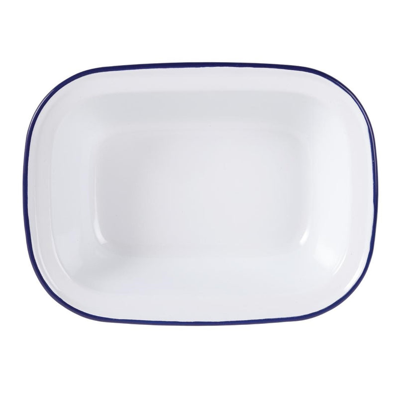 Olympia Enamel Pie Dishes Rectangular 180 x 135mm (Pack of 6)