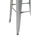 Bolero Bistro High Stools with Wooden Seat Pad Galvanised Steel (Pack of 4)