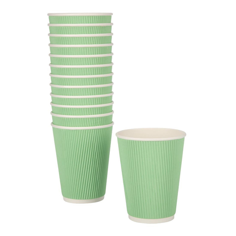 Fiesta Recyclable Coffee Cups Ripple Wall Turquoise 340ml / 12oz (Pack of 500)