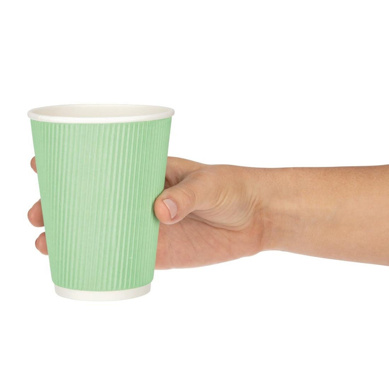 Fiesta Recyclable Coffee Cups Ripple Wall Turquoise 340ml / 12oz (Pack of 500)