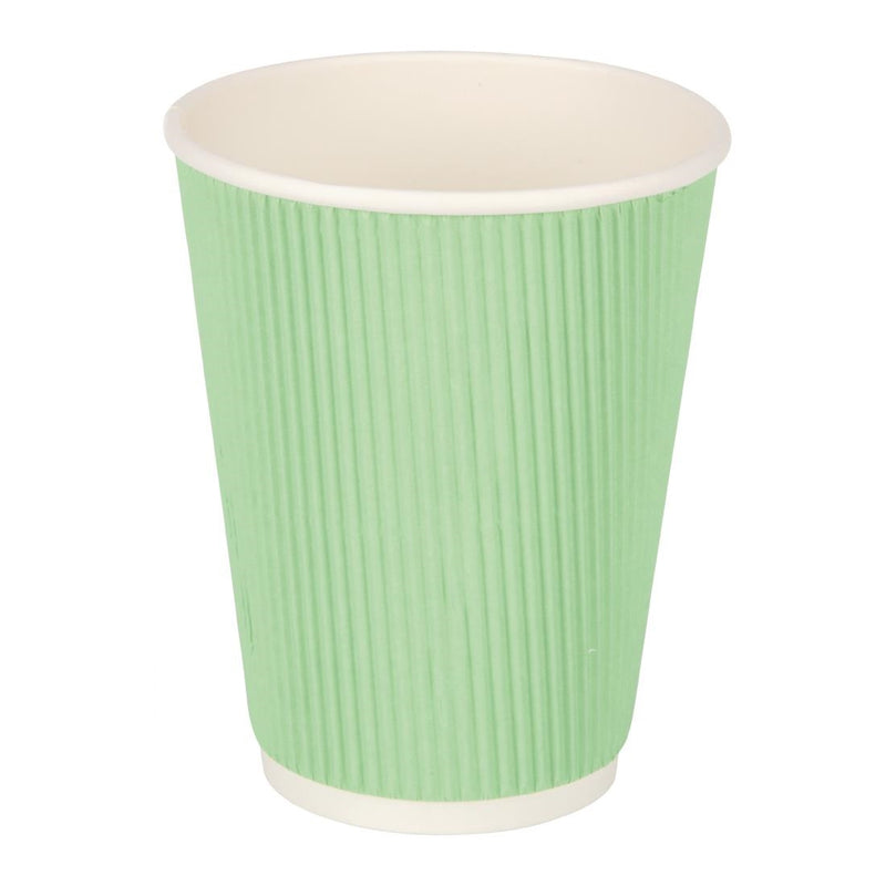 Fiesta Recyclable Coffee Cups Ripple Wall Turquoise 340ml / 12oz (Pack of 500)