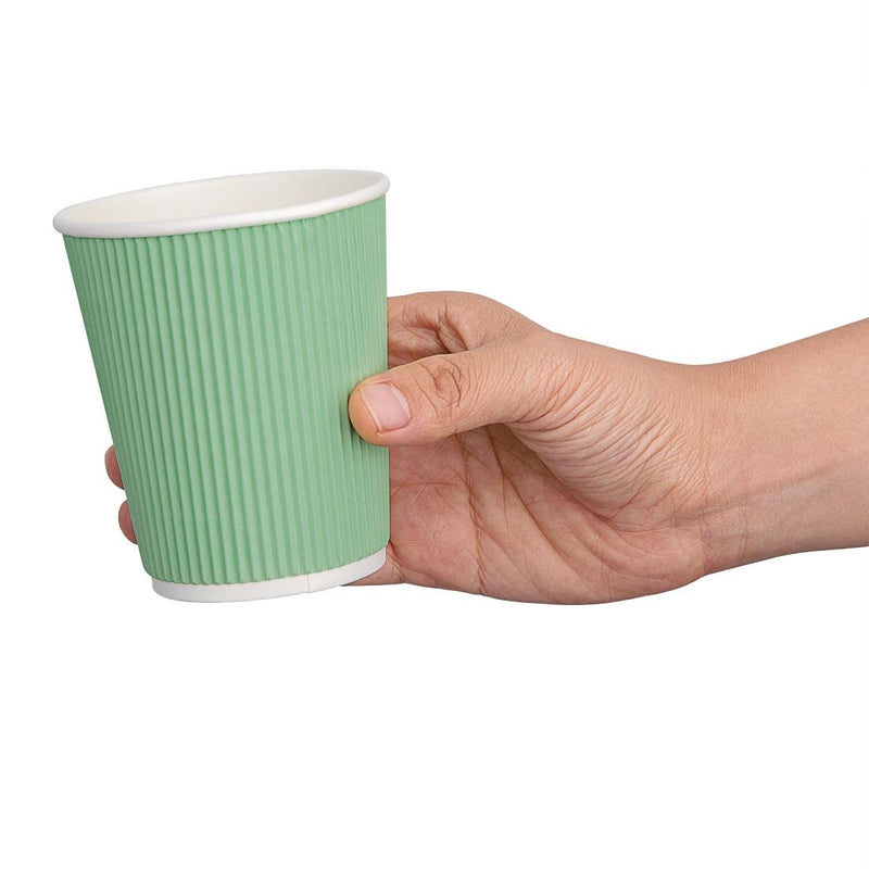 Fiesta Recyclable Coffee Cups Ripple Wall Turquoise 225ml / 8oz (Pack of 500)