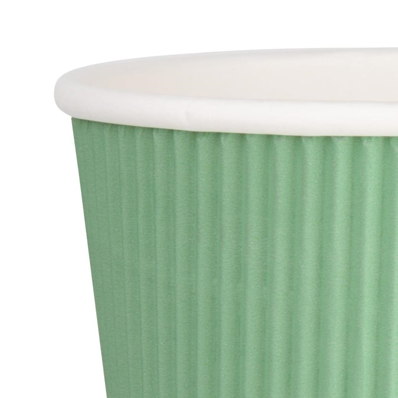 Fiesta Recyclable Coffee Cups Ripple Wall Turquoise 225ml / 8oz (Pack of 500)