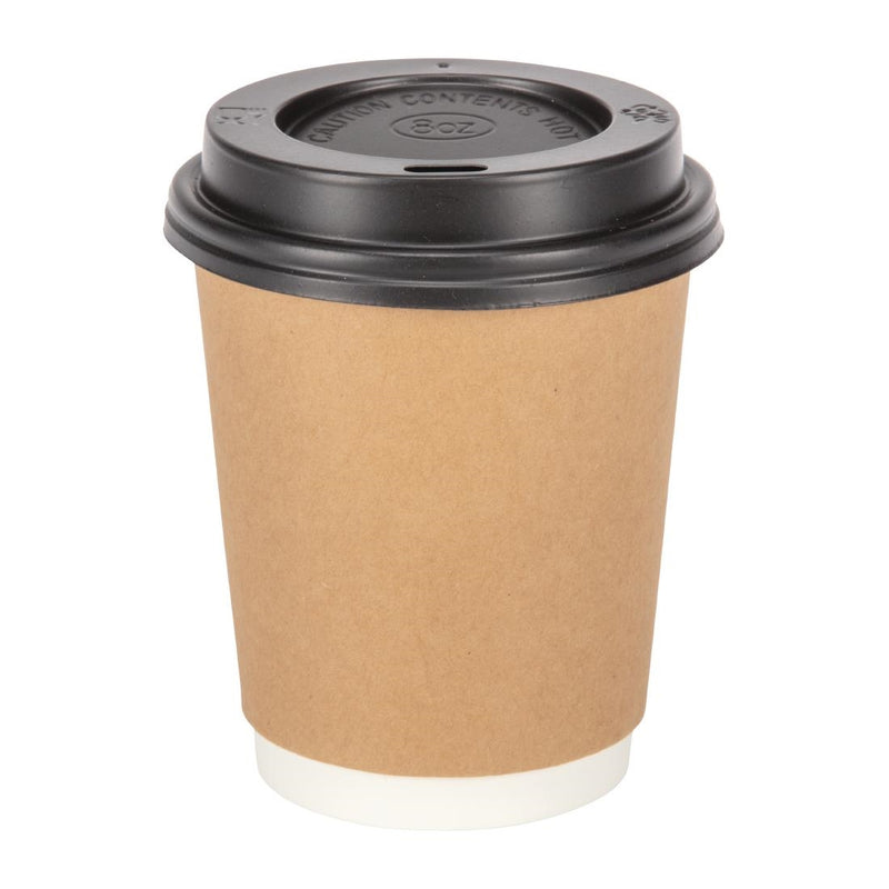 Fiesta Recyclable Coffee Cups Double Wall Kraft 225ml / 8oz (Pack of 500)