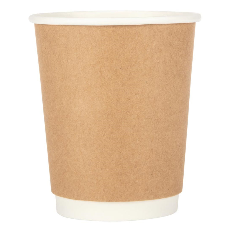 Fiesta Recyclable Coffee Cups Double Wall Kraft 225ml / 8oz (Pack of 25)