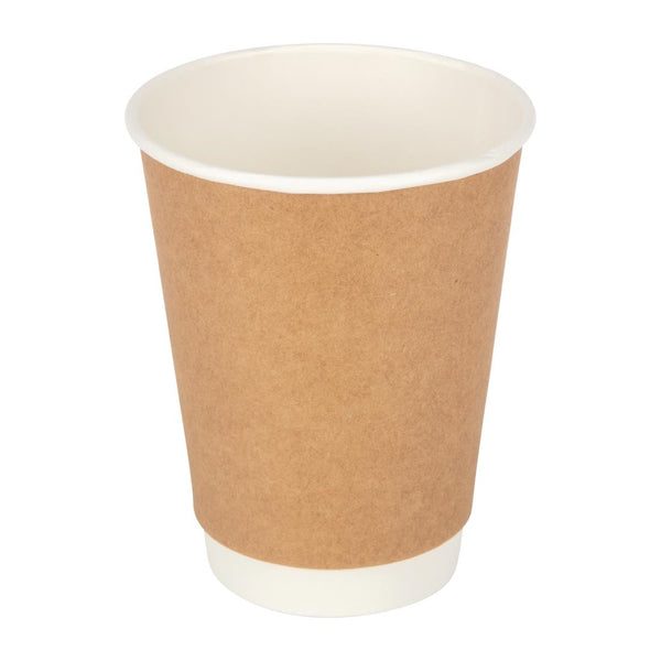 Fiesta Recyclable Coffee Cups Double Wall Kraft 340ml / 12oz (Pack of 25)