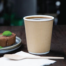 Fiesta Recycelbare Kaffeetassen Ripple Wall Kraft 225 ml (500 Stück)