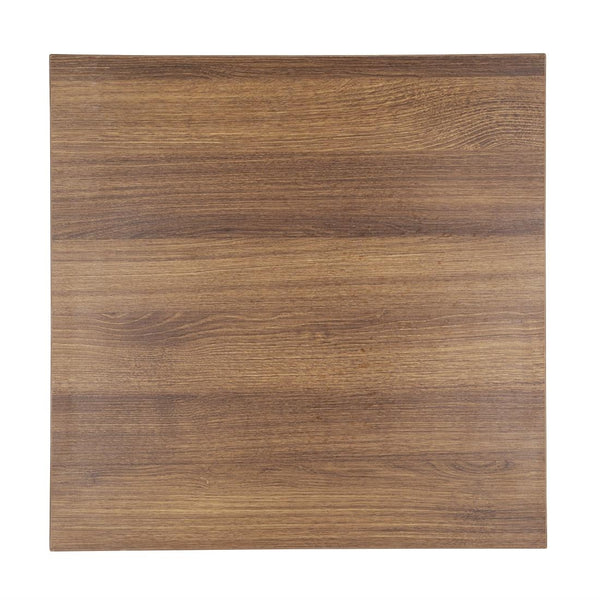 Bolero Pre-drilled Square Tabletop Rustic Oak 600mm