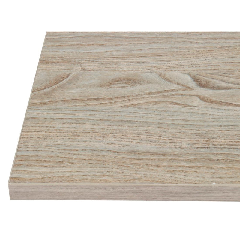 Bolero Pre-drilled Square Tabletop Antique Natural 600mm