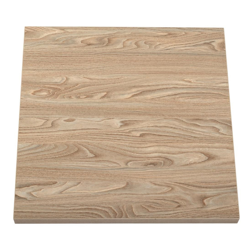 Bolero Pre-drilled Square Tabletop Antique Natural 700mm