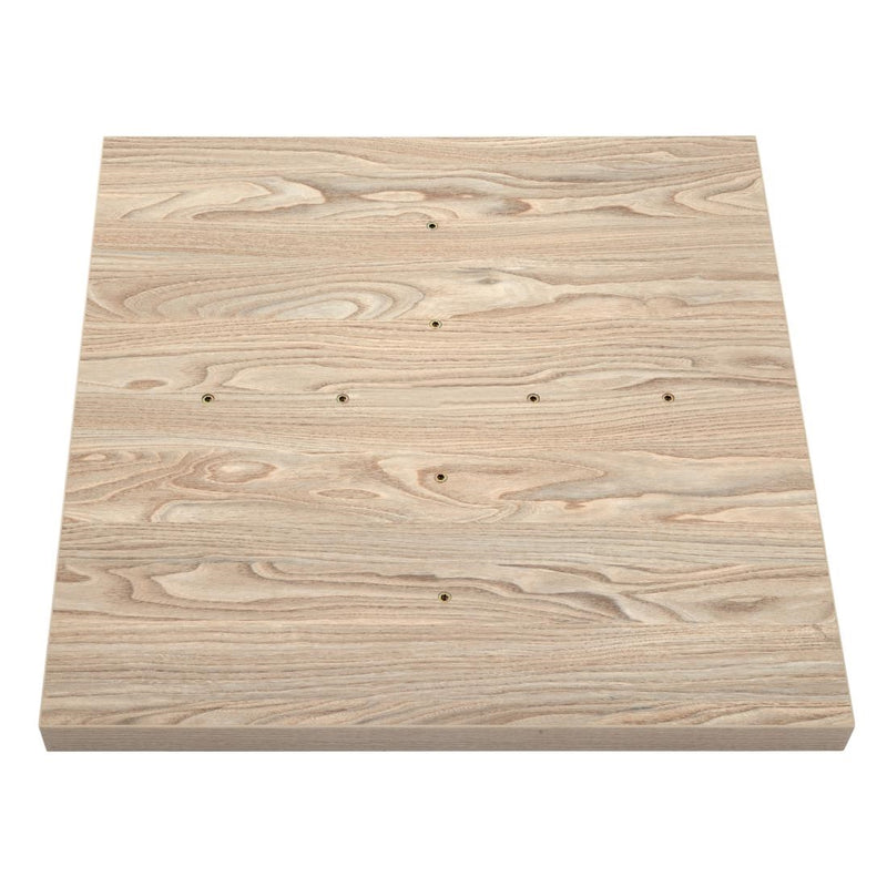 Bolero Pre-drilled Square Tabletop Antique Natural 700mm